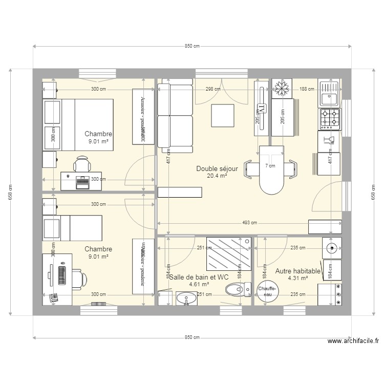 MAISON 6X8. Plan de 0 pièce et 0 m2