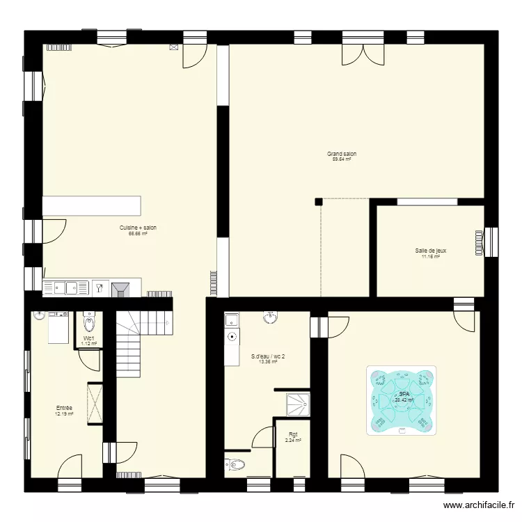LES THOUMAZES RDC modifié. Plan de LES THOUMAZES RDC modifié. Plan de