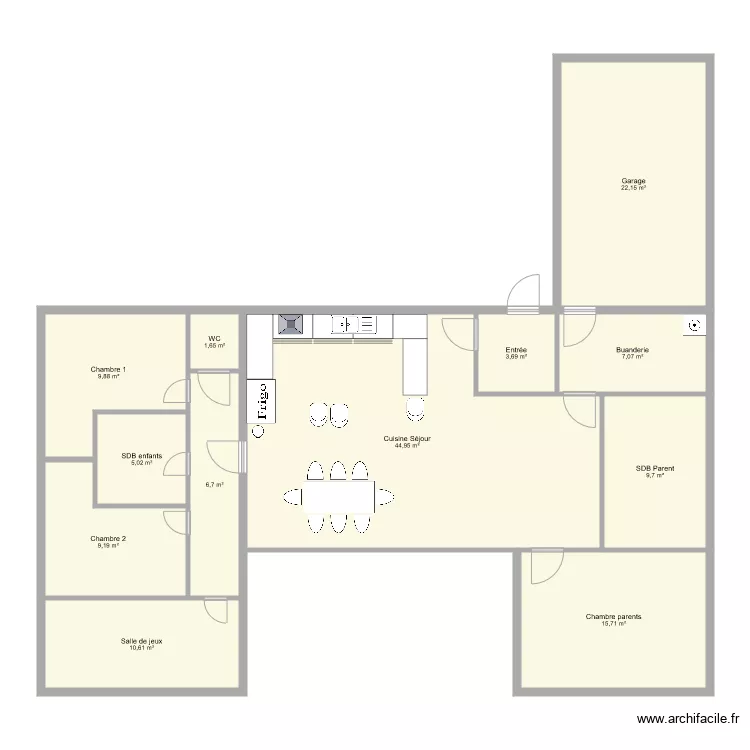 Maison Beuzeville. Plan de 
