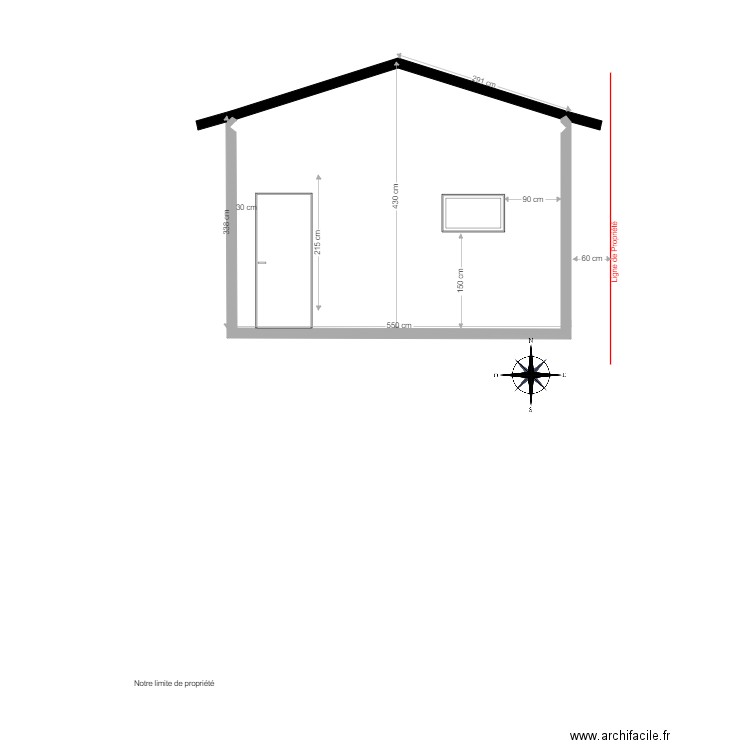 Façade SUD. Plan de 0 pièce et 0 m2