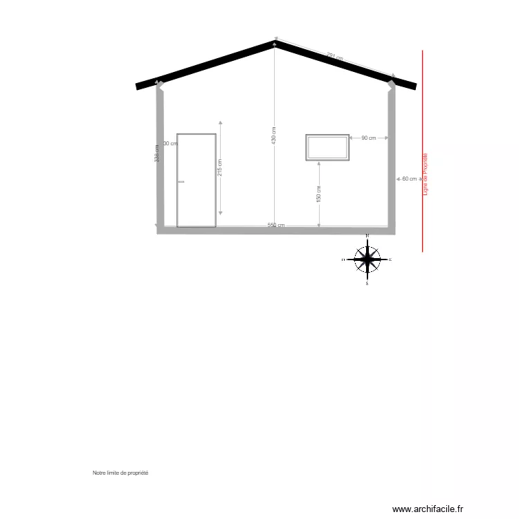 Fa&ccedil;ade SUD. Plan de 