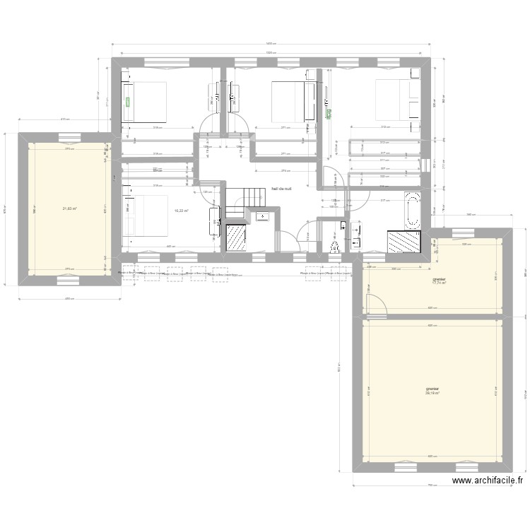 maison première idée étage. Plan de 5 pièces et 115 m2