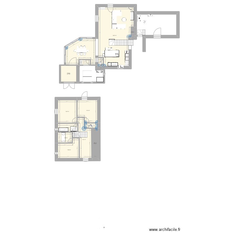 La Bardonnière V2 1. Plan de 12 pièces et 158 m2