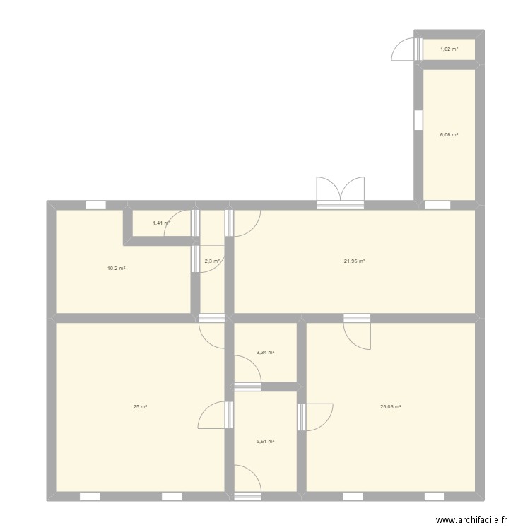 Maison ANZIN - RDC. Plan de 10 pièces et 102 m2