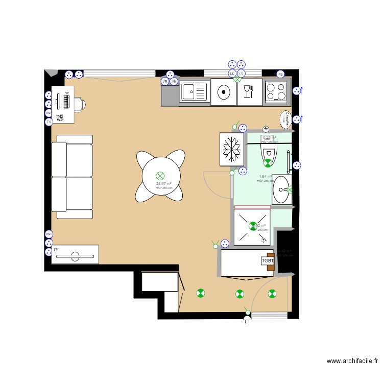 COLAS. Plan de 5 pièces et 25 m2