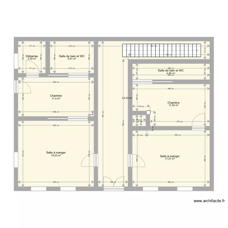 Surface rdc modifi&eacute;e . Plan de 