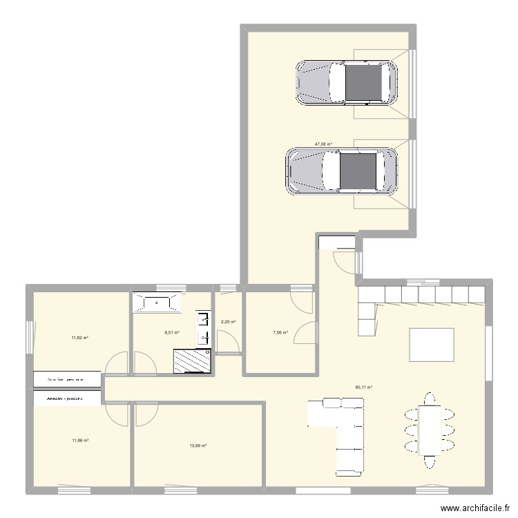 Plan 2. Plan de 8 pièces et 163 m2