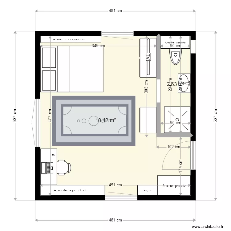 chambre Julia 2. Plan de 