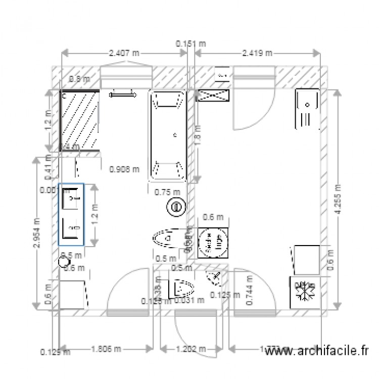Salle de bain D  20211201. Plan de 0 pièce et 0 m2
