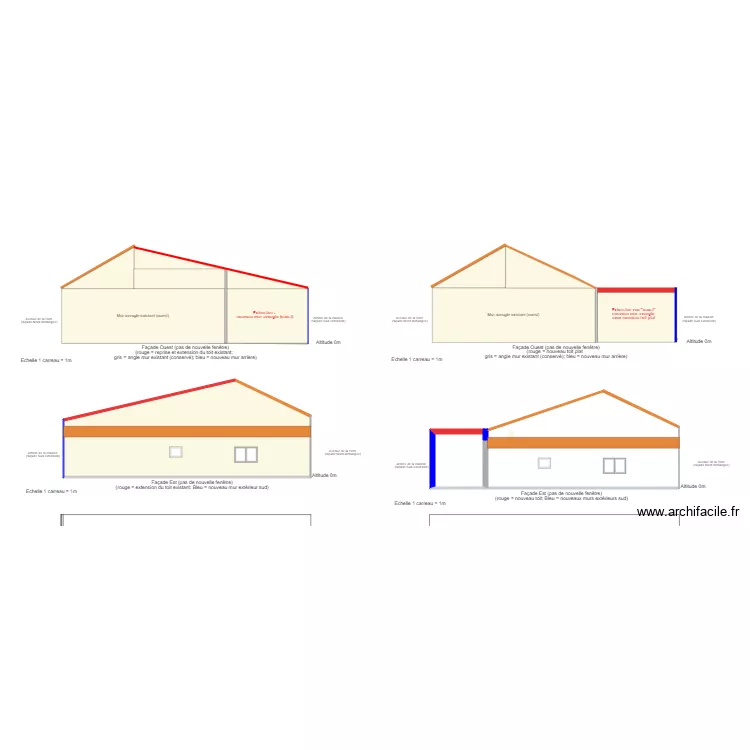 Ar&egrave;s extension 2020 final fa&ccedil;ade ouest. Plan de 