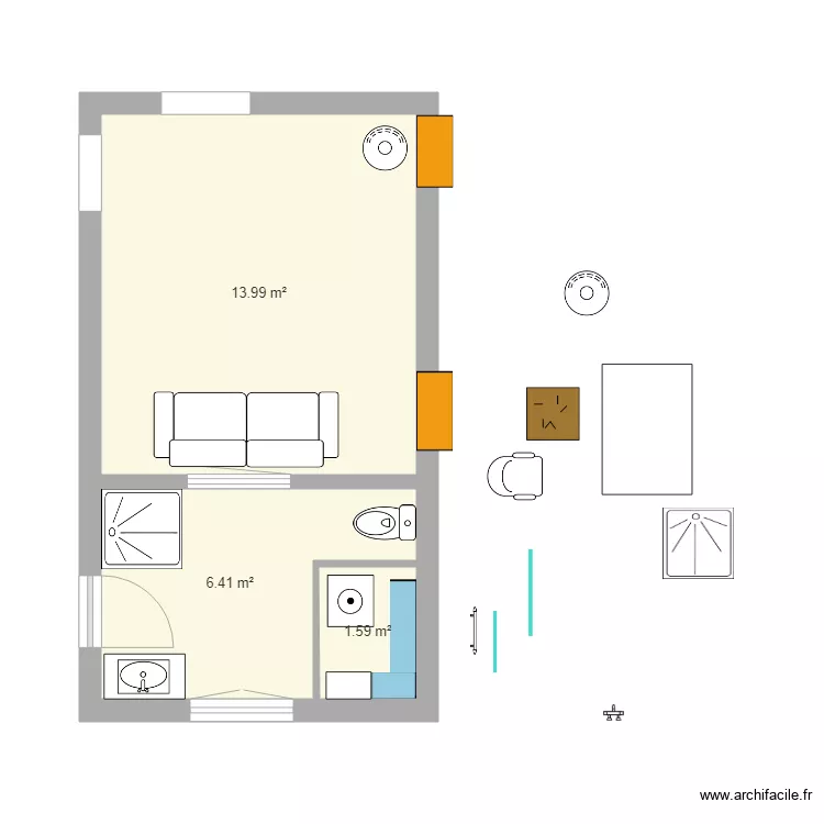 Grrr RdC 2023 - 20 douche 90x90 wc ouvert. Plan de 