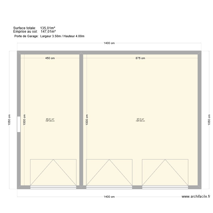 Garage Plan. Plan de 1 pièce et 135 m2