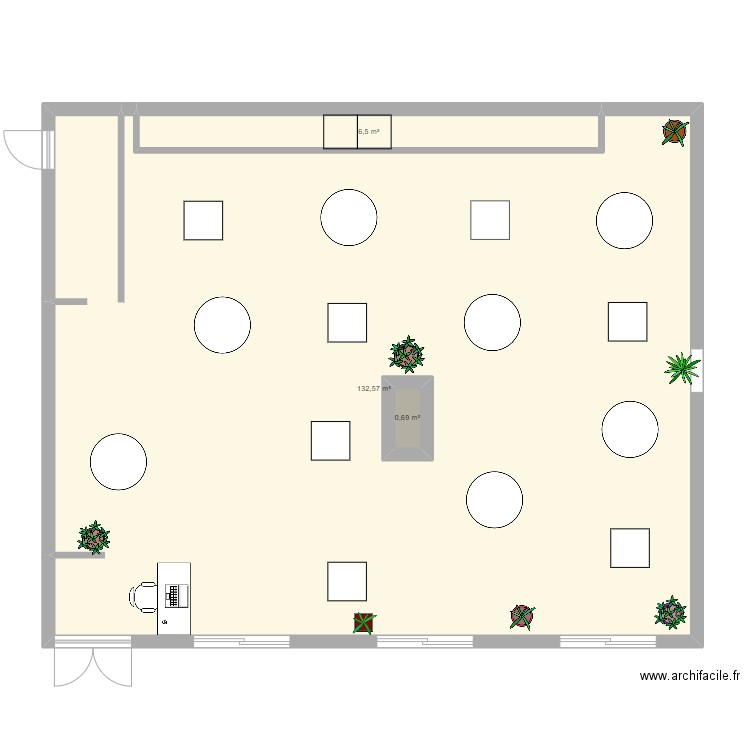 plan salle restaurant application. Plan de 0 pièce et 0 m2
