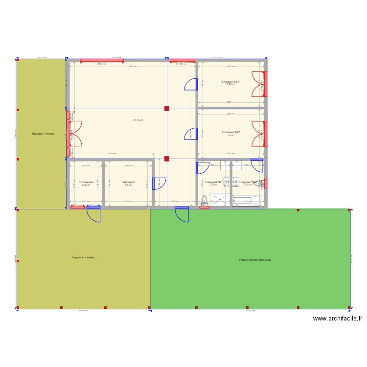 Хеs 3. Plan de 10 pièces et 237 m2