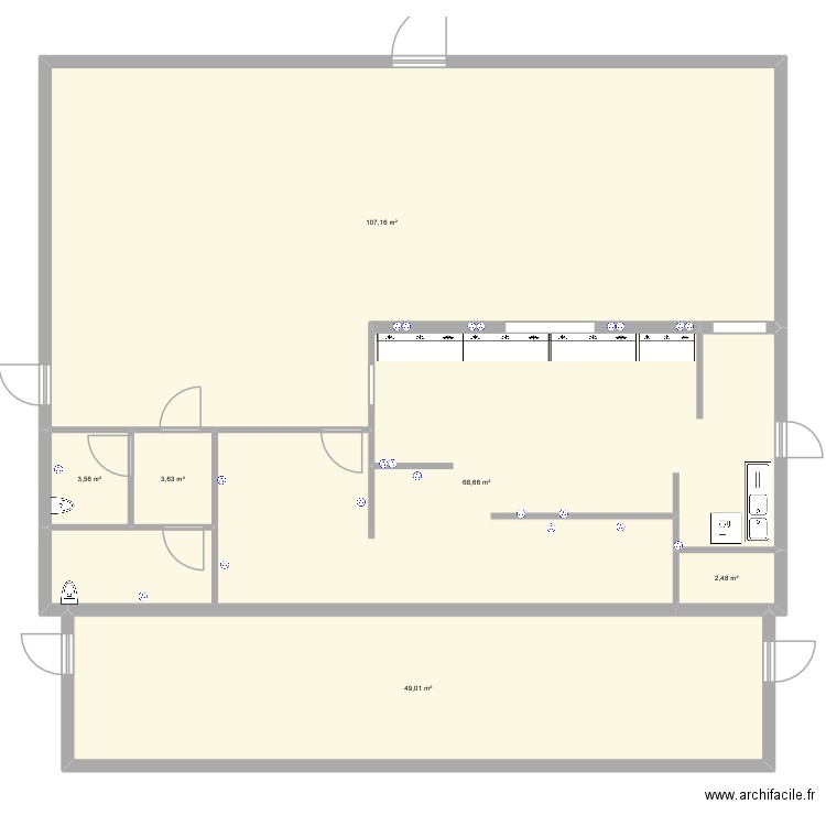 Lemy. Plan de 6 pièces et 235 m2