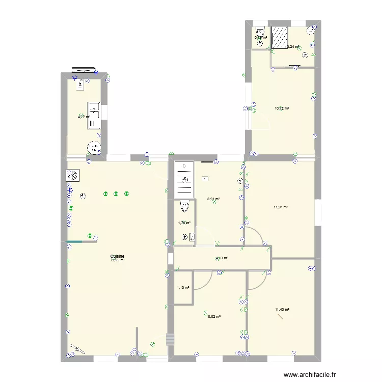 cogn4. Plan de 12  et 105 m²
