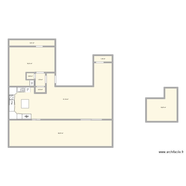 Pagrati - Ktisiviou 4. Plan de 9 pièces et 126 m2