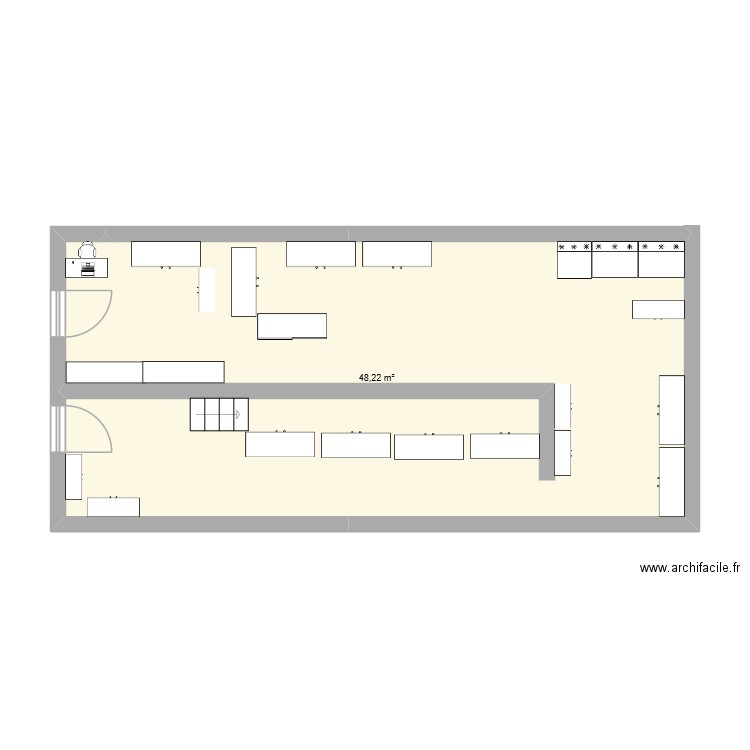gabin magasinlycée. Plan de 1 pièce et 48 m2