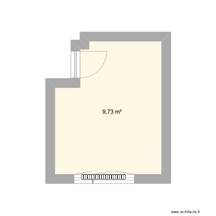 Chambre futur. Plan de 1 pièce et 10 m2