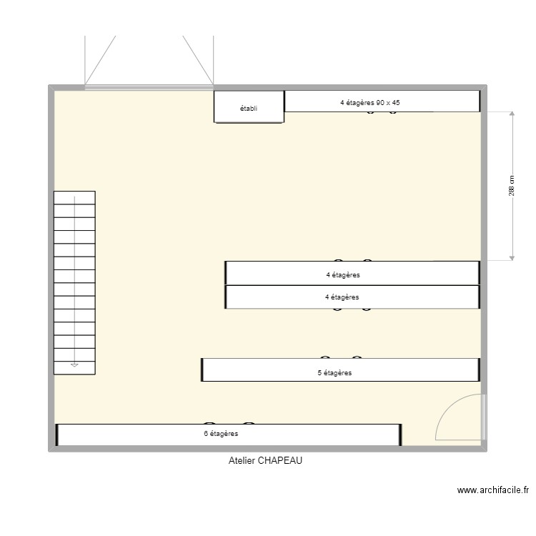 Atelier CHAPEAU. Plan de 1 pièce et 57 m2