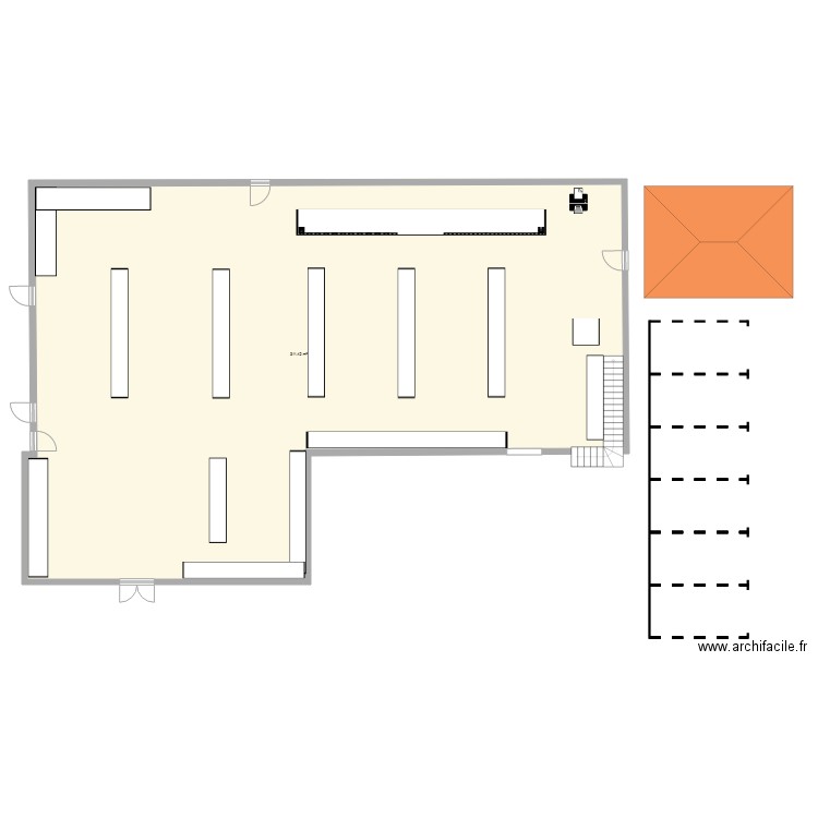 Magasin. Plan de 0 pièce et 0 m2