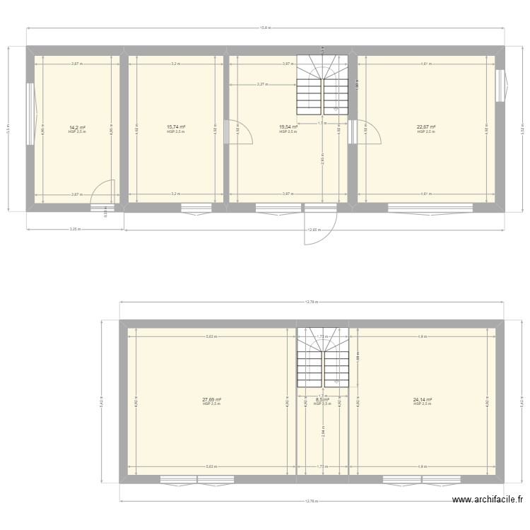 quievy. Plan de 7 pièces et 132 m2