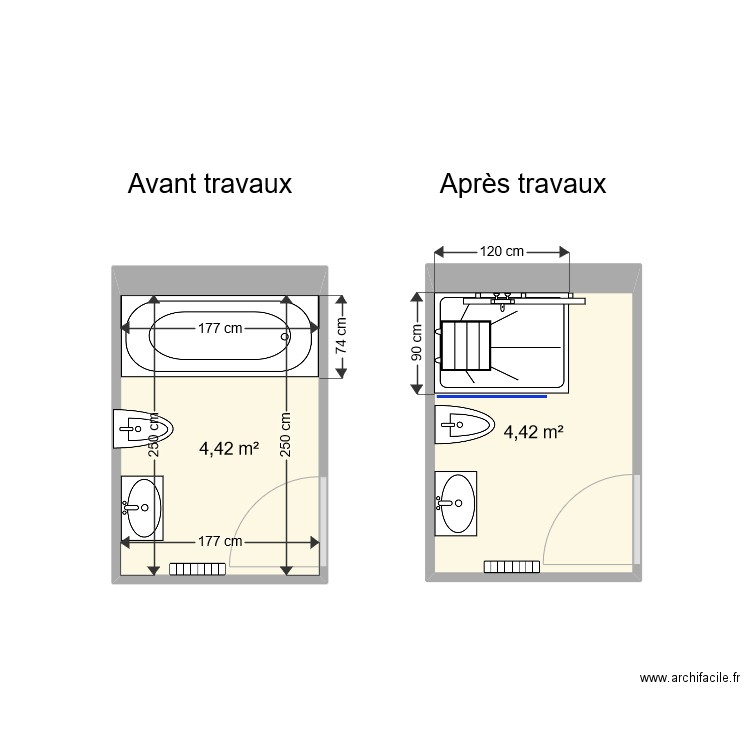Sdb Breysse. Plan de 0 pièce et 0 m2