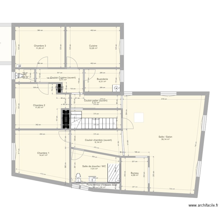 Café Garnier Mesuré v4. Plan de 27 pièces et 261 m2