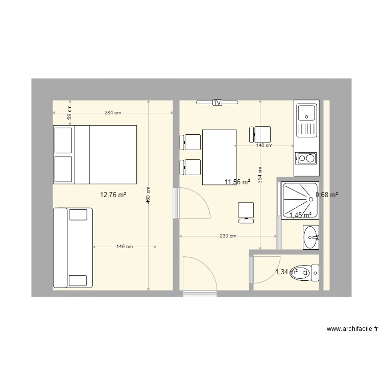 appart version 2. Plan de 0 pièce et 0 m2