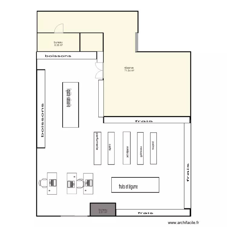 magasin . Plan de 