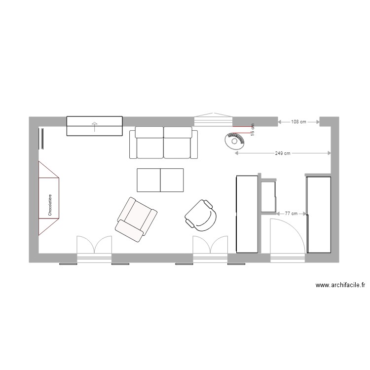 Salon et entrée. Plan de 0 pièce et 0 m2