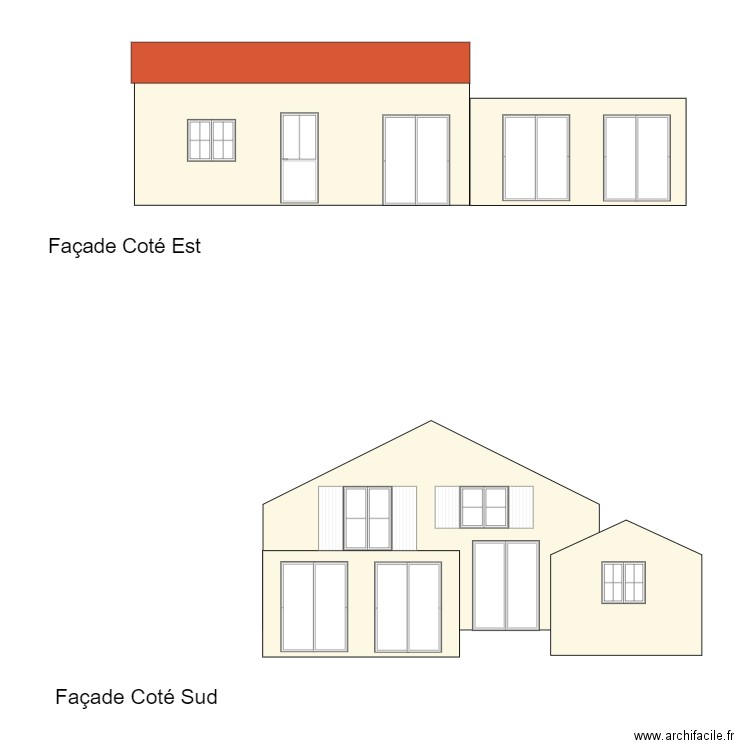 facade. Plan de 0 pièce et 0 m2