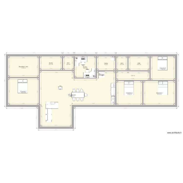 PLan maison Gan Plein Pied V1. Plan de PLan maison Gan Plein Pied V1. Plan de
