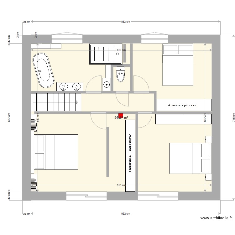 1 er etage. Plan de 0 pièce et 0 m2