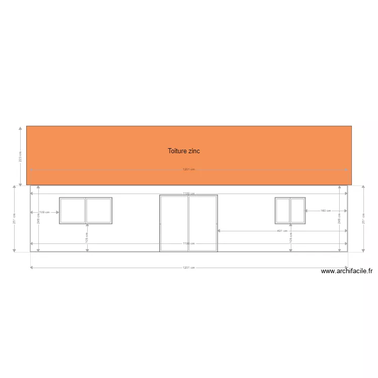 facade ouest. Plan de 