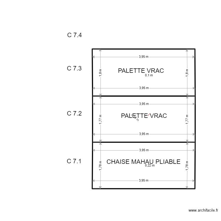 C 7. Plan de 3 pièces et 21 m2