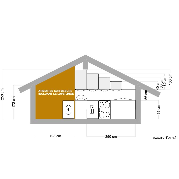 AMENAGEMENT STUDIO. Plan de 1 pièce et 12 m2