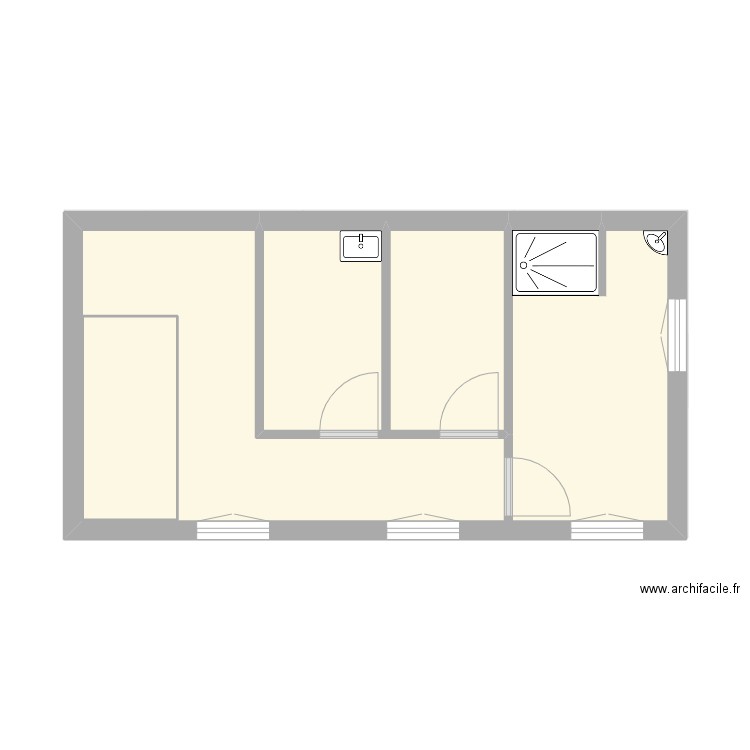 institut. Plan de 7 pièces et 65 m2