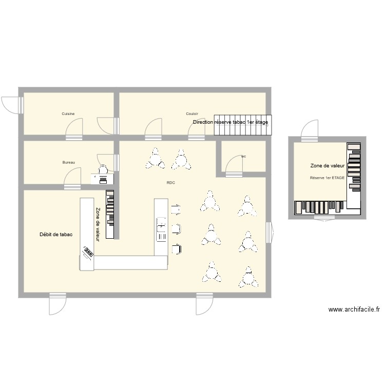 tabac la baraka. Plan de 0 pièce et 0 m2