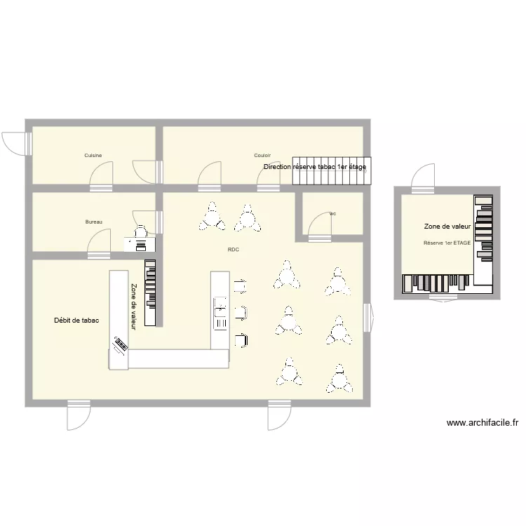 tabac la baraka. Plan de 