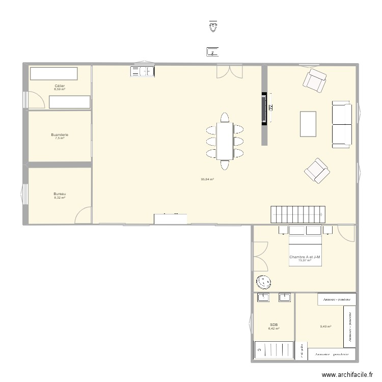 Plan 1 papa maman. Plan de 0 pièce et 0 m2
