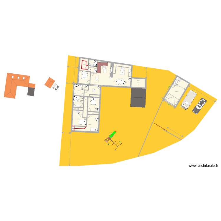 Maison La plaine limite propriété 3. Plan de 18 pièces et 196 m2