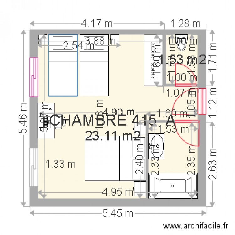 CHAMBRE 415 . Plan de 0 pièce et 0 m2