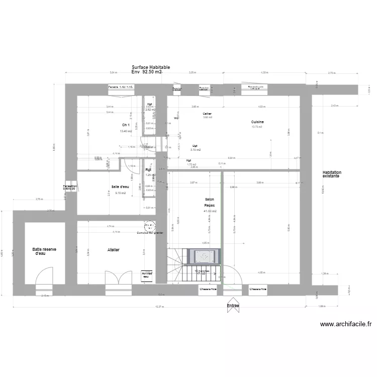 Loft Agrandissement Plancher. Plan de 