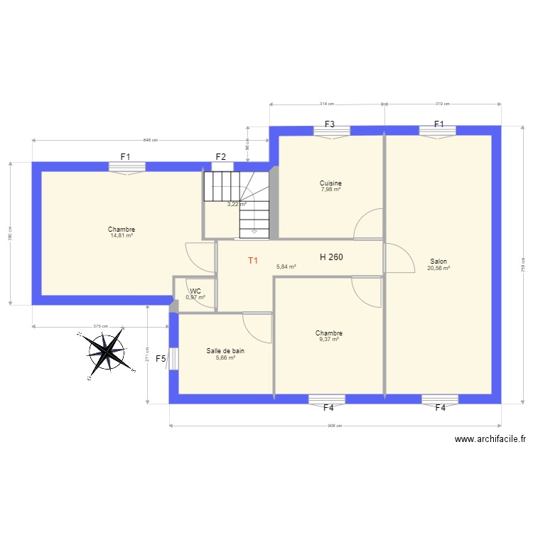 DECIMUS . Plan de 15 pièces et 137 m2