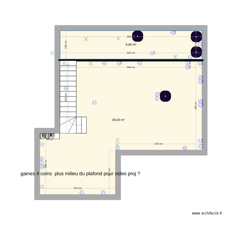 plan prise . Plan de 2 pièces et 49 m2