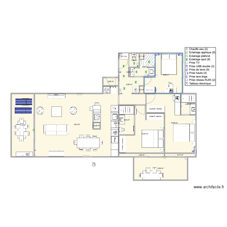 Santa Clara 2 face mer version famille WCTest1. Plan de 0 pièce et 0 m2