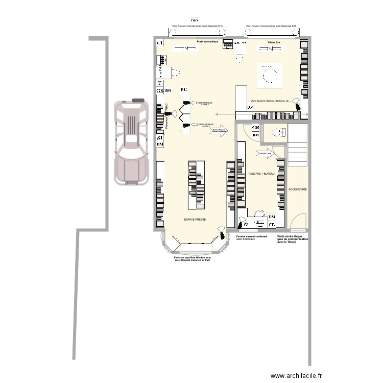 RDC TABAC RDC AMENAGEMENT APRES TVX 3. Plan de 0 pièce et 0 m2