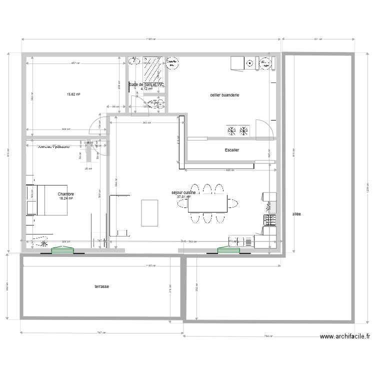 sous sol. Plan de 0 pièce et 0 m2