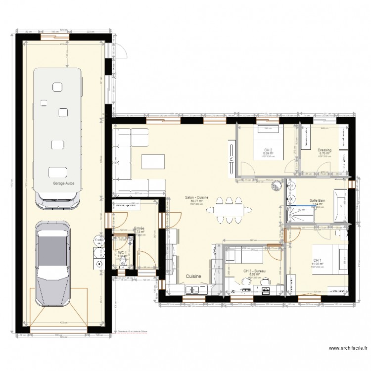 Projet Phil 03a Int Meublé et Abrit CC. Plan de 0 pièce et 0 m2